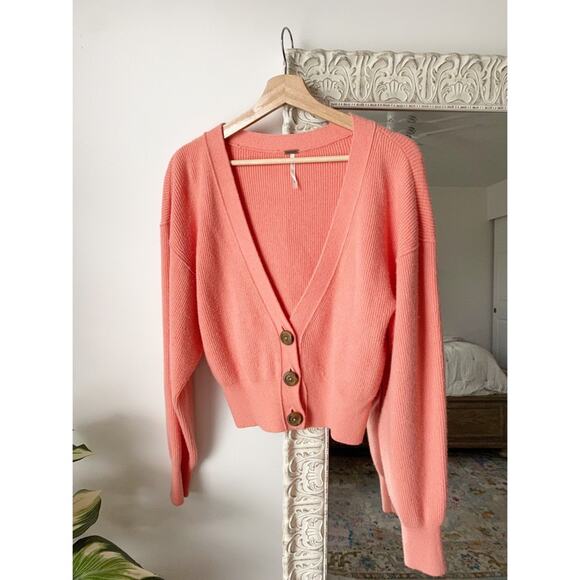Free People Big Plans Ribbed Cardigan Sweater - Picture 1 of 7